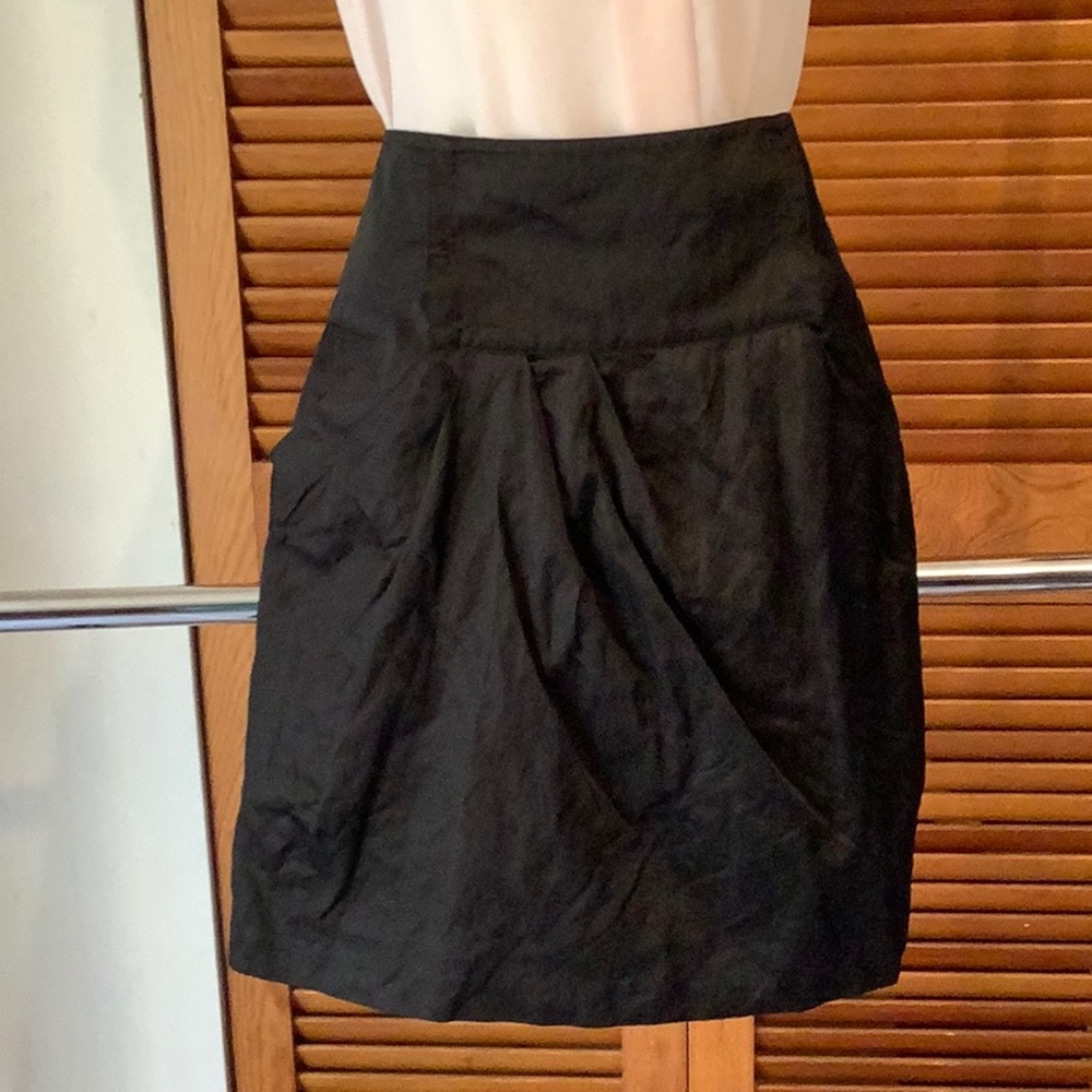 Elizabeth and James Black Draped Mini Bubble Skirt